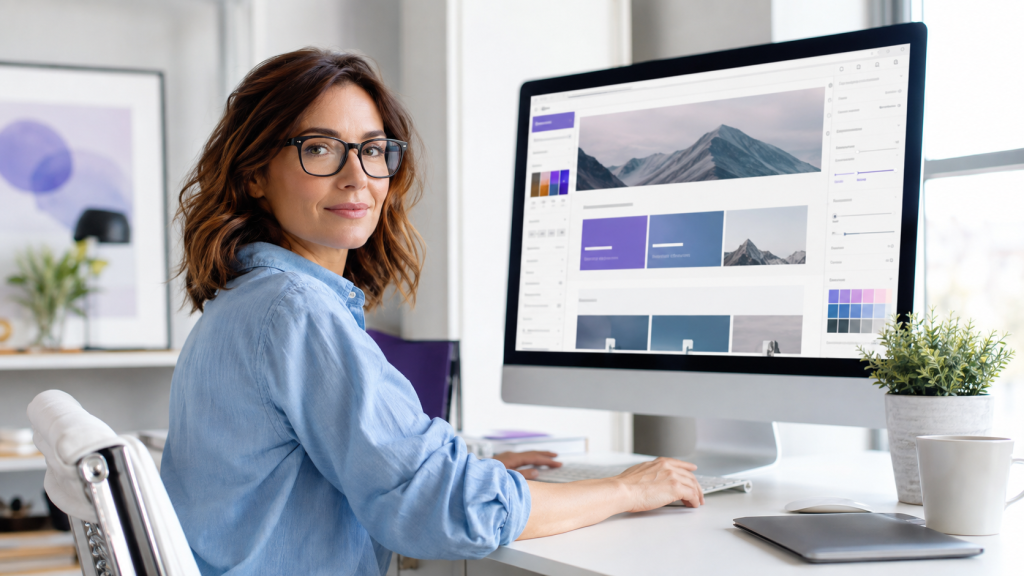 WordPress developer using a visual website builder to create a professional business website