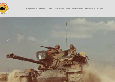 Redesigned USMC Vietnam Tankers Association website featuring improved navigation and a Vietnam-era tank photograph