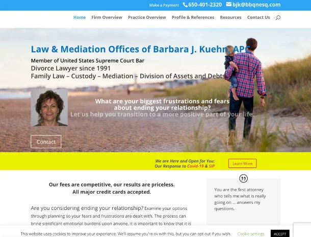 Law and Mediation Offices of Barbara J. Kuehn, APC website
