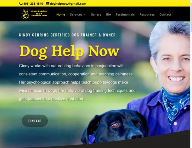 Cindy Gehring Certified Dog Trainer website