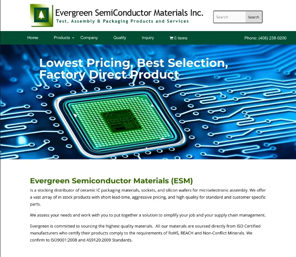 Evergreen SemiConductor Materials Inc. website